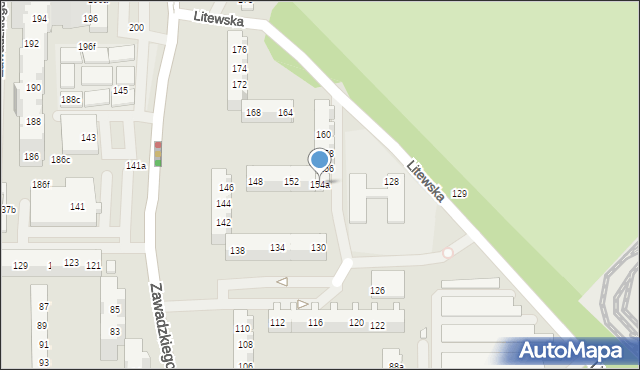 Szczecin, Zawadzkiego Tadeusza, 154a, mapa Szczecina