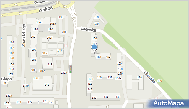 Szczecin, Zawadzkiego Tadeusza, 170, mapa Szczecina
