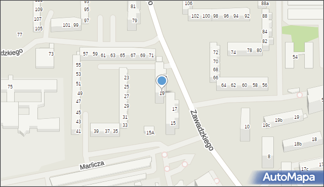 Szczecin, Zawadzkiego Tadeusza, 19, mapa Szczecina