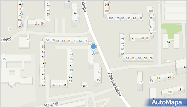 Szczecin, Zawadzkiego Tadeusza, 21, mapa Szczecina