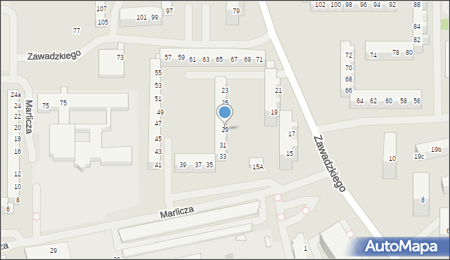 Szczecin, Zawadzkiego Tadeusza, 29, mapa Szczecina