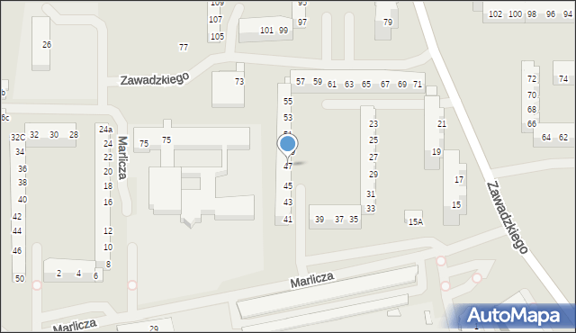 Szczecin, Zawadzkiego Tadeusza, 47, mapa Szczecina