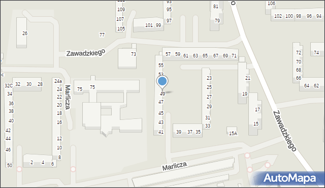 Szczecin, Zawadzkiego Tadeusza, 49, mapa Szczecina