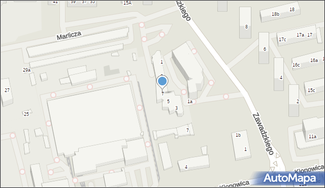 Szczecin, Zawadzkiego Tadeusza, 7, mapa Szczecina