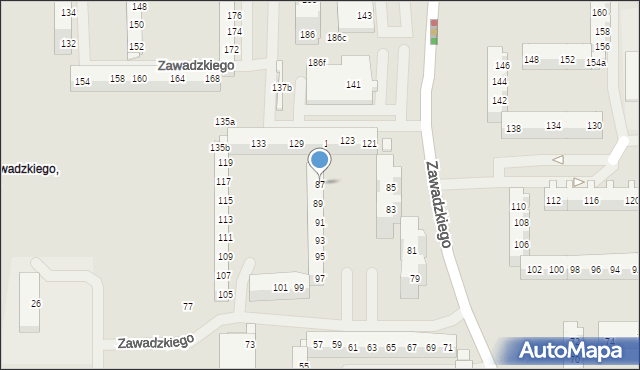 Szczecin, Zawadzkiego Tadeusza, 87, mapa Szczecina