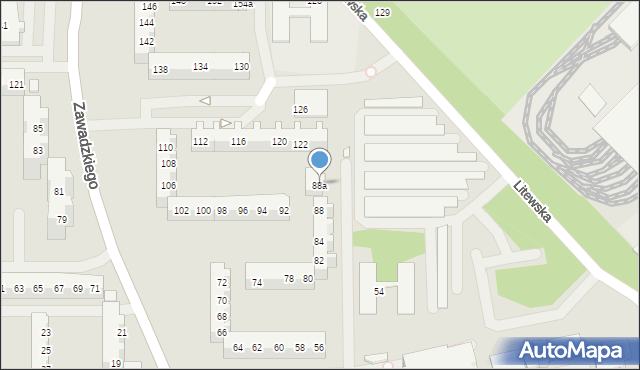 Szczecin, Zawadzkiego Tadeusza, 88a, mapa Szczecina