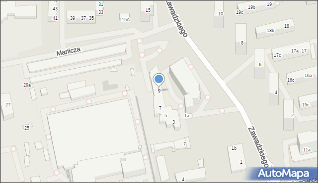 Szczecin, Zawadzkiego Tadeusza, 9, mapa Szczecina