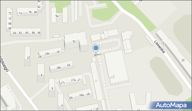 Szczecin, Zawadzkiego Tadeusza, 907, mapa Szczecina