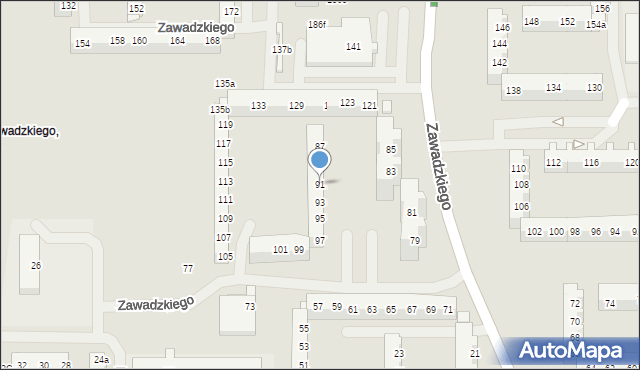 Szczecin, Zawadzkiego Tadeusza, 91, mapa Szczecina