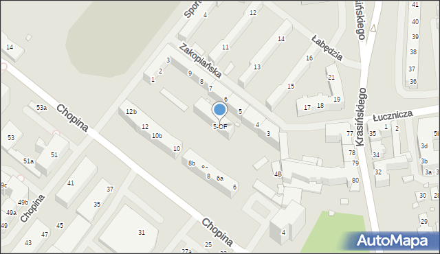 Szczecin, Zakopiańska, 5-OF, mapa Szczecina