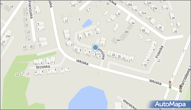 Szczecin, Zamojska, 3, mapa Szczecina