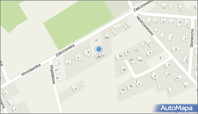 Szczodre, Zakrzowska, 8a, mapa Szczodre