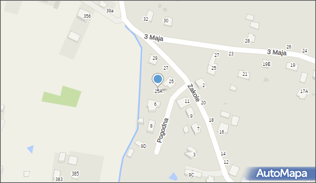 Szczucin, Zakole, 25A, mapa Szczucin