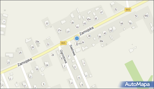 Szówsko, Zamojska, 32, mapa Szówsko