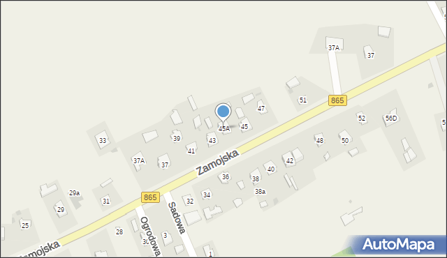 Szówsko, Zamojska, 45A, mapa Szówsko