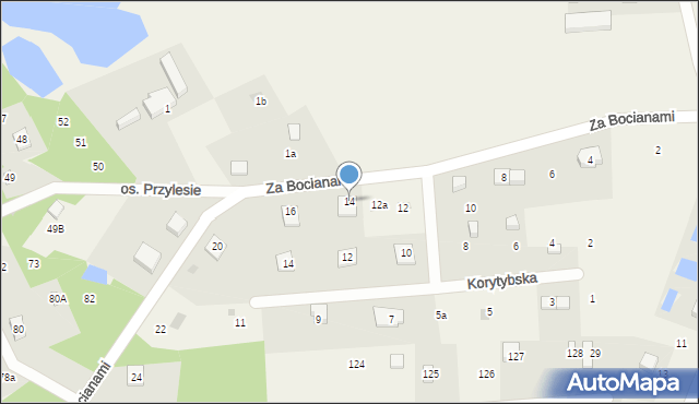 Szteklin, Za Bocianami, 14, mapa Szteklin