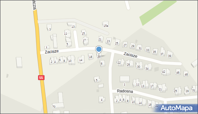 Sztum, Zacisze, 20, mapa Sztum