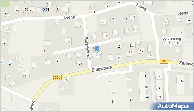 Sztutowo, Zalewowa, 11B, mapa Sztutowo