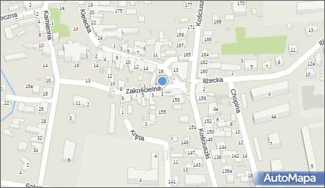 Szydłowiec, Zakościelna, 1, mapa Szydłowiec