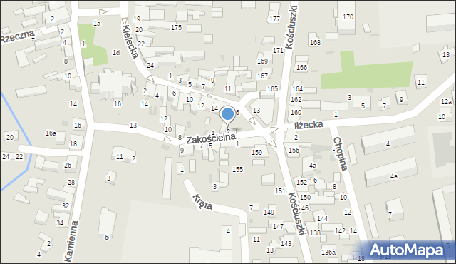 Szydłowiec, Zakościelna, 2, mapa Szydłowiec