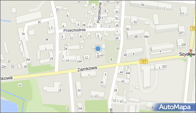 Szydłowiec, Zamkowa, 10, mapa Szydłowiec