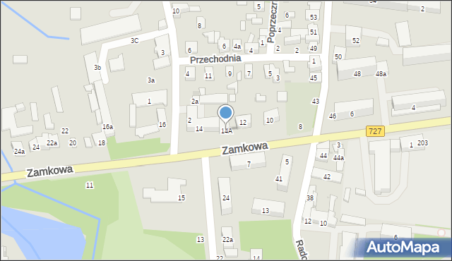 Szydłowiec, Zamkowa, 14A, mapa Szydłowiec