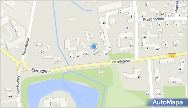 Szydłowiec, Zamkowa, 20, mapa Szydłowiec