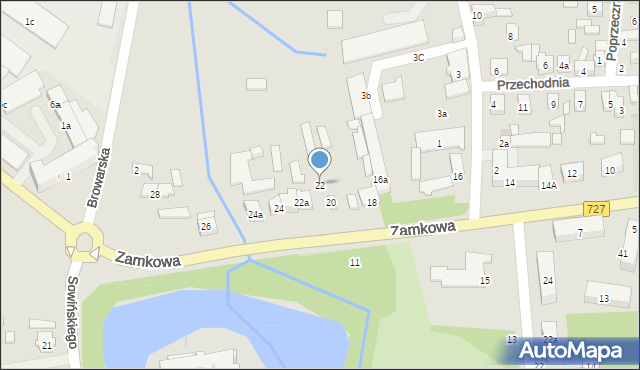 Szydłowiec, Zamkowa, 22, mapa Szydłowiec