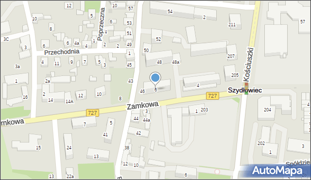 Szydłowiec, Zamkowa, 6, mapa Szydłowiec