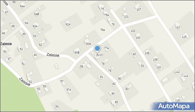 Targowiska, Zalesie, 77, mapa Targowiska