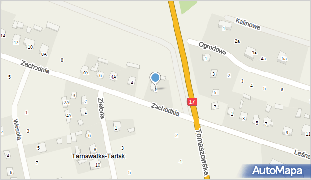 Tarnawatka-Tartak, Zachodnia, 2, mapa Tarnawatka-Tartak