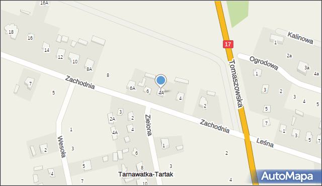 Tarnawatka-Tartak, Zachodnia, 4A, mapa Tarnawatka-Tartak