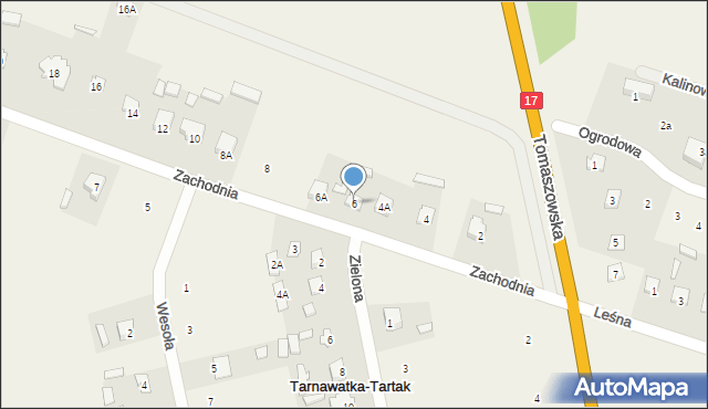 Tarnawatka-Tartak, Zachodnia, 6, mapa Tarnawatka-Tartak