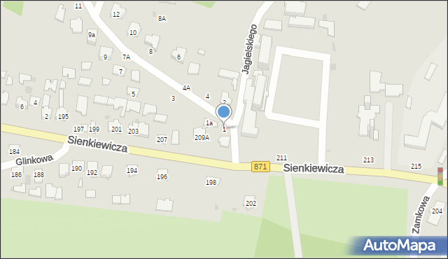 Tarnobrzeg, Zakrzowska, 1, mapa Tarnobrzegu