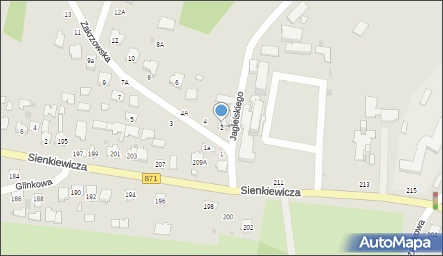 Tarnobrzeg, Zakrzowska, 2, mapa Tarnobrzegu