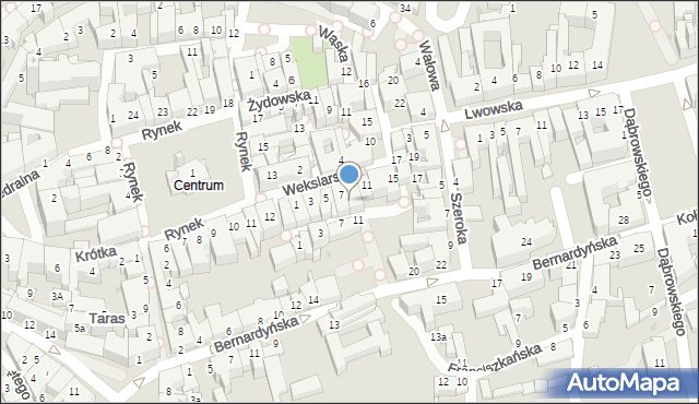 Tarnów, Zakątna, 8, mapa Tarnów