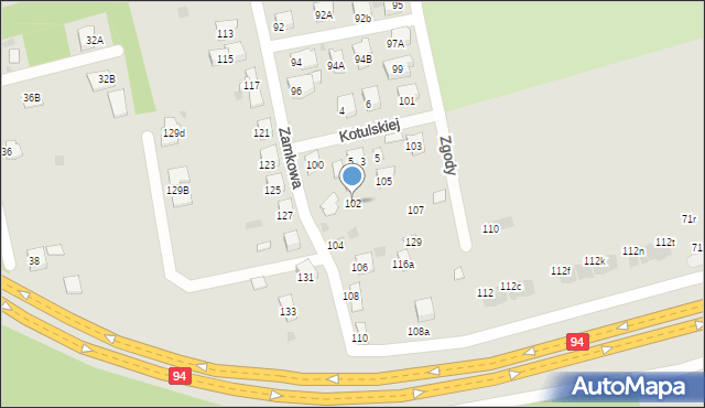 Tarnów, Zamkowa, 102, mapa Tarnów