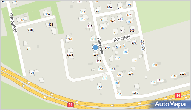 Tarnów, Zamkowa, 125, mapa Tarnów