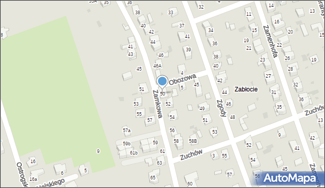 Tarnów, Zamkowa, 50, mapa Tarnów