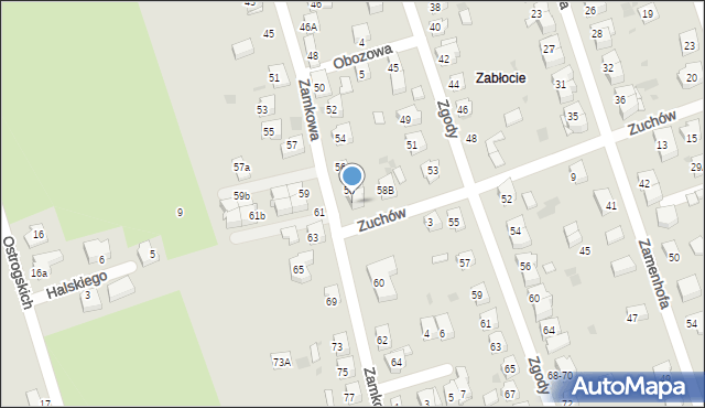 Tarnów, Zamkowa, 58A, mapa Tarnów