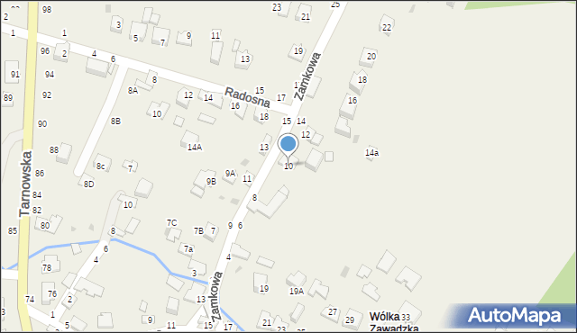 Tarnowiec, Zamkowa, 10, mapa Tarnowiec