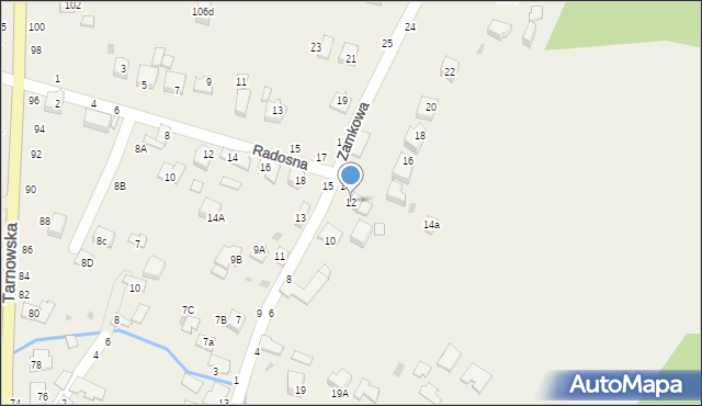 Tarnowiec, Zamkowa, 12, mapa Tarnowiec