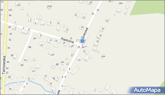 Tarnowiec, Zamkowa, 14, mapa Tarnowiec