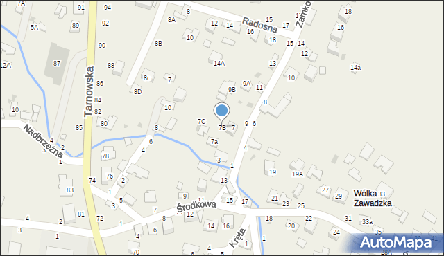 Tarnowiec, Zamkowa, 7B, mapa Tarnowiec