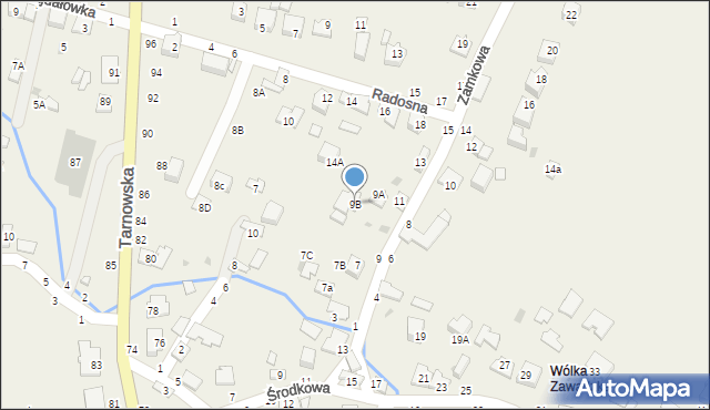 Tarnowiec, Zamkowa, 9B, mapa Tarnowiec