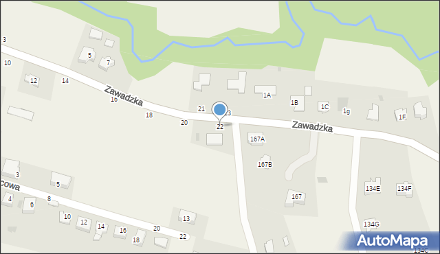 Tarnowiec, Zawadzka, 22, mapa Tarnowiec