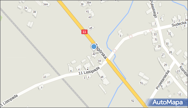 Tarnowskie Góry, Zagórska, 42, mapa Tarnowskie Góry