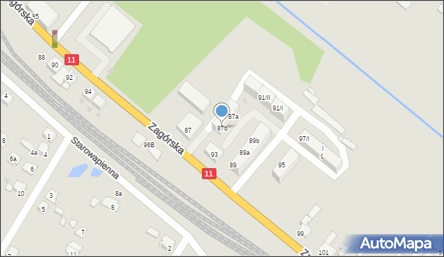 Tarnowskie Góry, Zagórska, 87b, mapa Tarnowskie Góry