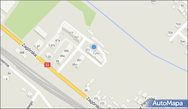 Tarnowskie Góry, Zagórska, 97/II, mapa Tarnowskie Góry