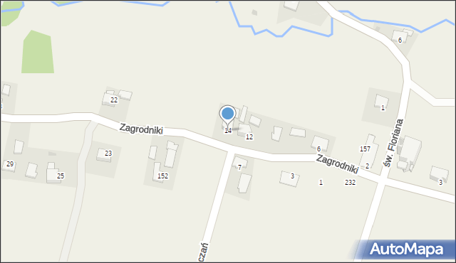 Tłuczań, Zagrodniki, 14, mapa Tłuczań